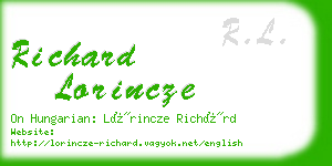 richard lorincze business card